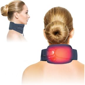 Heated Neck Brace for Neck Pain and Support for Women, Men, Neck Support Brace with Heating Pad for Pinched Nerve, Cervical Collar Wrap for Sleeping, Posture, Snoring & Spine Pressure Relief
