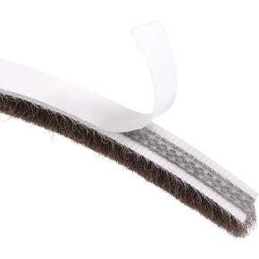 uxcell Brush Weather Stripping, Adhesive Felt Door Seal Strip Pile Weatherstrip Door Sweep Brush for Door Window 197Inch L X 0.2 Inch W (5000mm X 5mm) Brown