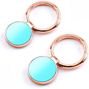 [2 Pack] Round Mirror Design Cell Phone Ring Holder Stand, 360 Degree Rotation and 180 DegreeAdjustable Finger Ring Kickstand with Polished Metal Phone Grip (Pink)