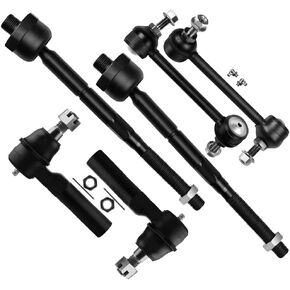SCITOO 6pcs 2WD 4WD Front Suspension Kit Inner Outer Tie Rod End Sway Bar Link Fit 2004-2005 For Chevy Colorado For GMC Canyon EV80433 K80582