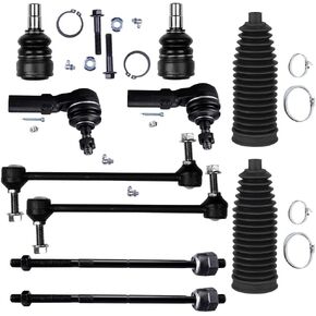 ECCPP - 10PCS Front Lower Ball Joint Outer Inner Tie Rod End Sway Bar Link Steering Boot Compatible Fit 2005-2009 For Ford For Mustang Suspension Kit