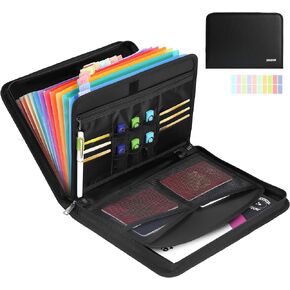 Accordion File Organizer | 2000℉ Fireproof Document Bag | A4 File Folder | Important Document Organizer with Zipper & Labels,for A4 Files and Ideal for Home, Office, and Travel
