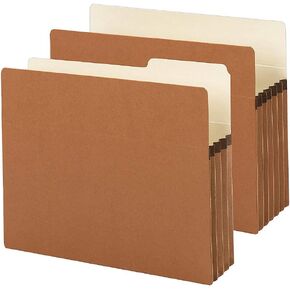 Smead File Pocket, Straight-Cut Tab, 1-3/4" Expansion, Letter Size, Redrope, 50 per Carton (73800)