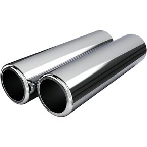 High Performance Chrome Exhaust Tips, Angle Cut, Pencil Cut, Turn Down, Multiple Sizes, 2 pcs (11" length 2.25" ID 3" OD 2pcs Turn Down)