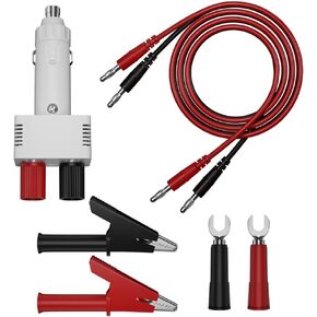 12V Cigarette Lighter Plug to Female Socket Adapter Power Cable Kit Extension Cord Alligator Clips U-Shape Fork Connector AutoTools Kit