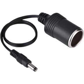 Zerone Cigarette Lighter Cable, DC 5.5 x 2.1mm Male Plug to Car Cigarette Lighter Socket Electricity Supply Cable (10A Up to 24V)