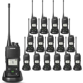SAMCOM FPCN10A Two Way Radio Long Range Rechargeable, 3000mAh Battery 2 Way Radios Walkie Talkies for Adults,Professional Programmable UHF Radios for Construction Warehouse, 16 Packs