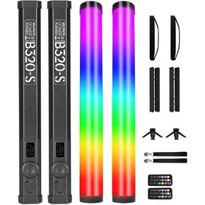RGB Handheld Tube Light, Mini LED Video Light Wand with 2600mAh Rechargeable Battery, 2500-9900K 360° Full RGB Light Bar