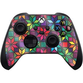 MightySkins Glossy Glitter Skin Compatible with Xbox Series X and S Controller - Stained Glass Window | Durable High-Gloss Glitter Finish | Easy to Apply and Change Styles | Made in The USA