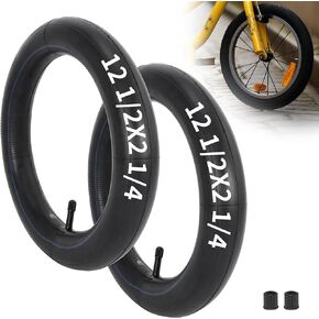 2Pack 12 1/2 x 2 1/4 Bike Inner Tube, 12.5x2.25 Inner Tube (57-203) Compatible with Razor Dirt Bike and Caster Trike, Jetson Kids Bike, Bob Stroller and Many Other 12 Inch Bicycle Tire Tubes.