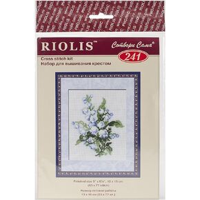 RIOLIS - Lily of The Valley 241, Floral Cross Stitch Kits 5,12" x6,3, Cross Stitch Kits for Beginners & Advanced, Crossstitching Kits Adult, Counted Stitching Kits, Flowers Embroidery Kit