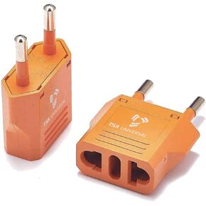 United States to Indonesia/Bali Travel Power Adapter to Connect North American Electrical Plugs to Indonesian Outlets for Cell Phones, Tablets, eReaders, and More (2-Pack, Black)