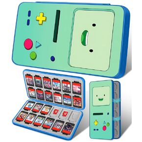 Xinocy for Nintendo Switch Game Case with 24 Game Holder Slots and 24 SD Micro Card Slots for Nintendo Switch/Lite/OLED,Cute Cartoon Games Cartridge Cases for Boys Kids Girls Kawaii Storage Box, Green