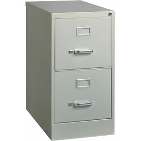 Lorell 60654 2-Drawer Vertical File, w/ Lock, 15-Inch x25-Inch x28-3/8-Inch , Light Gray