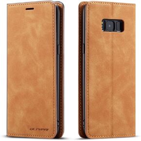 QLTYPRI Samsung Galaxy S7 Edge Case, Premium PU Leather Cover TPU Bumper with Card Holder Kickstand Hidden Magnetic Adsorption Shockproof Flip Wallet Case for Samsung Galaxy S7 Edge - Black
