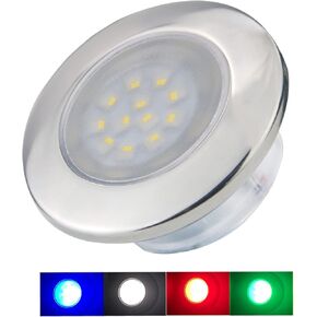 أضواء القارب الداخلية LED أضواء المجاملة البحرية أضواء مقصورة القارب RGBW الفولاذ المقاوم للصدأ فلوش جبل 12 فولت 2.76 بوصة in Kuwait