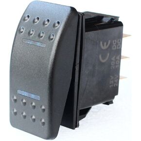 Marine Boat Car 7 Pins 2 Light Blue Led On-Off-on Rocker Switch Dpdt Waterproof 12v 24v