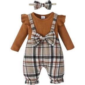 Baby Girl Plaid Patchwork Long Pants Jumpsuit Infant Girl Romper Overalls