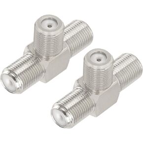 F Type Coaxial Cable Connector Adapter F Female to F Female Bulkhead Coupler F Type Coax Barrel Connector TV Antenna Connector 2-Pack