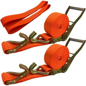 gaoxin Ratchet Straps,2 inch x 17' Heavy Duty Ratchet Straps Load up to 10000Lbs Cargo Straps for Trucks,tie Down Strap for Moving Appliances,Lawn Equipment,Motorcycle in a Truck,Orange