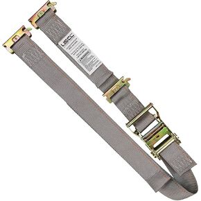 US Cargo Control Double-Fitted E Track Ratchet Straps (4 Pack), 2 Inch x 16 Foot Heavy Duty Gray E Track Straps with 3 Spring E-Fitting Tie Down, 1,467 lbs. Working Load Limit, Logistic Ratchet Straps