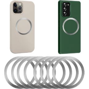Metal Sticker 360, 8 Pack Magnetic Ring for Upgrade Phone, Case, Accessories, iPad and Kindle, Universal Wireless Charging Conversion Kit for Cell Phone (Black)