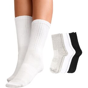 Athletic Socks Cushion Sport Running Calf Socks Performance Breathable Crew Socks for Women 3 Pairs