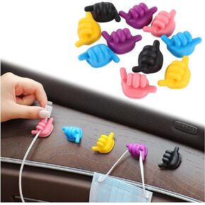 طقم خطافات سيارة صغيرة 10 قطع، خطافات إبهام مضحكة لتنظيم السيارة على لوحة القيادة وباب السيارة في كل مكان، حامل مفاتيح السيارة متعدد الأغراض، حامل قناع للسيارة، منظم كابل USB in Kuwait