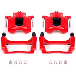 Power Stop S5044 Front Pair of High-Temp Red Powder Coated Calipers For Chrysler Town & Country | Dodge Grand Caravan Nitro | Jeep Liberty Wrangler | Ram C/V | VW Routan [Application Specific]