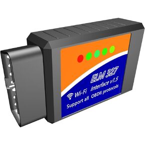 WiFi ELM327 OBD2 Adapter Scanner Reader for iOS iPhone and Android Phones OBD2 to WiFi OBD 2 ELM 327 Adapter Scanner Diagnostic Scan Tools OBDii ELM327 Interface Code Readers for Ford GM Chevy etc