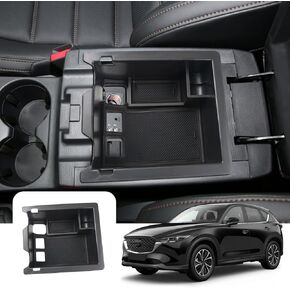 LFOTPP 2023 2024 CX-5 Center Console Organizer for 2017-2022 2023 2024 CX-5 Console Tray CX-5 Accessories CX5 Console Organizer ABS Black