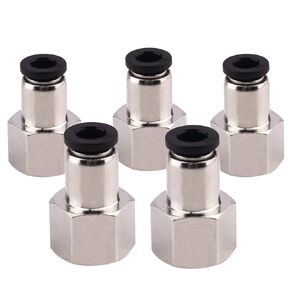 Push to Connect Tube Fitting, Adapter, 1/4" Tube OD x 1/4" NPT Female Straight Push Fit Fittings 5 Packs