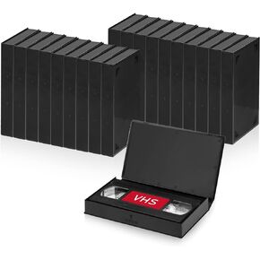 حافظات VHS سوداء قياسية، حافظة ألبوم VHS مع غلاف خارجي شفاف (20 حزمة)