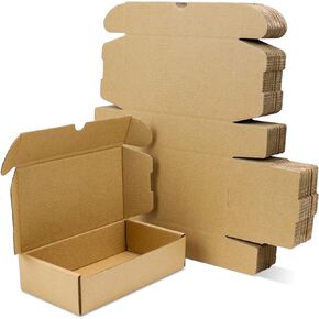 Shipping Boxes 25 Pack,8 x 4 x 2 inch Brown Corrugated Strong Cardboard Mailer Boxes for Packaging Small Business,Mailing,Craft, Gifts,Shipping,Storage