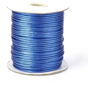 100 Yards Korean Waxed Polyester Cord Threads Beige Braided Beading Cord Bracelet Necklace Wire Strings 2mm with Spool for Sewing Knotting Necklace Bracelet Jewelry Making