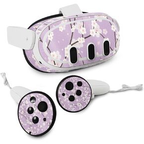MightySkins Glossy Glitter Skin Compatible with Meta Quest 3 - Sakura Purple | Protective, Durable High-Gloss Glitter Finish | Easy to Apply