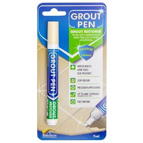 Grout Pen Cream Tile Paint Marker: Waterproof Grout Paint Pen, Tile Grout Colorant and Sealer Pen for Bathroom, Shower, Kitchen, More - Cream, Wide 15mm Tip (20mL)