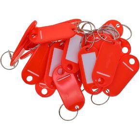 50pcs Colored Waterproof Plastic Key Fobs ID Tags Labels Key Rings - Black
