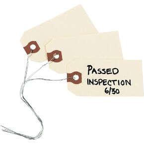 Avery Shipping Tags with Wire, 11.5 pt. Stock, 3-1/4" x 1-5/8", 1,000 Manila Hang Tags (12602)