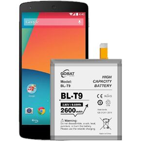 GOBAT BL-T9 Replacement Battery,2600mAh High Capacity Battery for Google Nexus 5 D820 E980 Battery