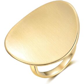 14K Gold Rings for Women, Fashion Signet Statement Chunky Rings Gold Bands Ring Wide Mixted Metal Round Rings Cocktail Jewelry Gifts for Her