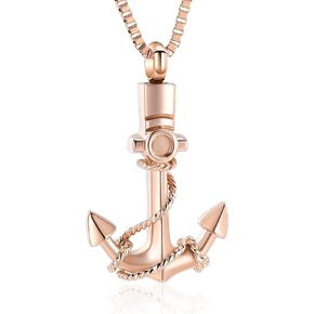 Cremation Jewelry for Ashes Anchor Urn Necklace for Men Women Memorial Ashes Holder Keepsake Urn Pendant