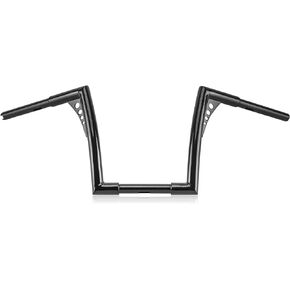 1-1/4" Fat Diablo Ape Hangers Handlebar Butterfly Wing bar for Harley Sportster Dyna Softail 1995-Up Road King (BLACK, 10 INCH)