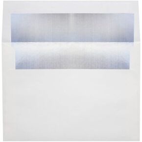LUXPaper A8 Foil Lined Invitation Envelopes | Peel & Press | 5 1/2" x 8 1/8" | White w/Silver LUX Lining | 60lb. Text | 50 Qty