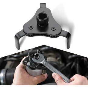 gunhunt Pack-1 Oil Filter Wrench, 3 Jaw Oil Filter Wrench, Adjustable Oil Filter Removal Tool, Universal for 2"-4.2" Diameter Oil Filter (Black)