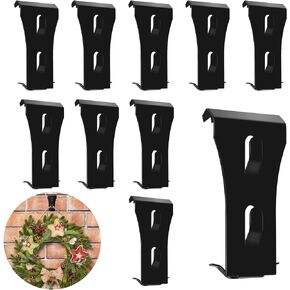 10PCS Brick Wall Clips, Metal Brick Clips Brick for Hanging Brick Hook Clips, No Drill Brick Wall Hanger Clips for Home Decor(Black)