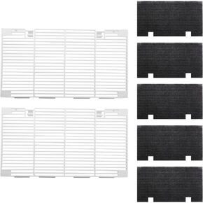 RV A/C Air Conditioner Covers Grill Replacement with Air Filter Fit for The Dometic 3104928.019 Air Conditioner(2 pcs A/C Ducted Grilles and 5 pcs Filter)