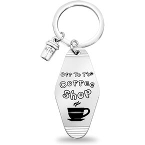 KUIYAI Coffee Lovers Gift Barista Gift Coffee Shop Owner Motel Keychain Coffeeholic Gift Coffee Addict Gift Coworker Gift