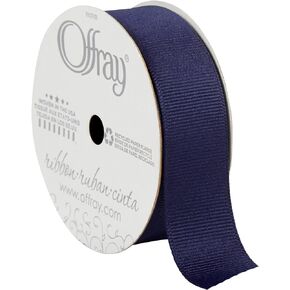 Offray 153817 7/8" Wide Grosgrain Craft and Decorative Ribbon, 21-Foot Spool, Navy Blue