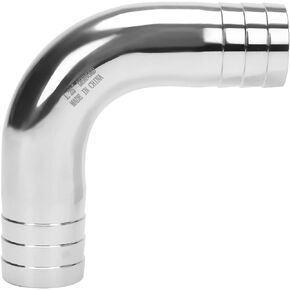 DERNORD Sanitary Hose Barb Fitting 304 Stainless Steel 5/8" Barbed x 5/8" Barbed 90 Degree Elbow